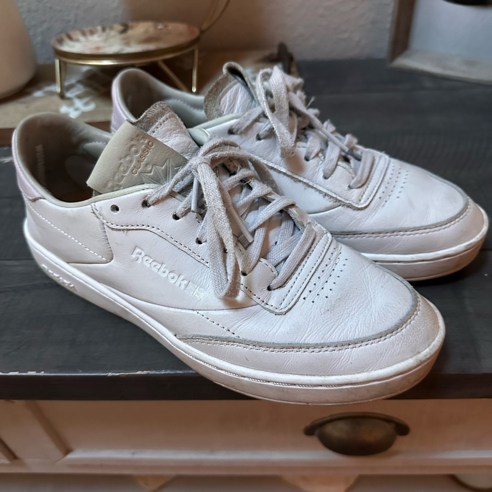 Reebok Classic C Club White Leather Shoes size 7